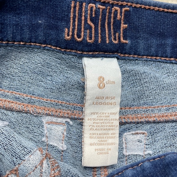 Justice girls denim jeggings 8 slim - Picture 3 of 3